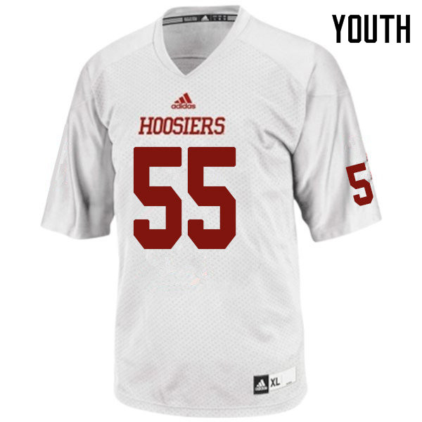 Youth #55 Michael McGinnis Indiana Hoosiers College Football Jerseys Sale-White